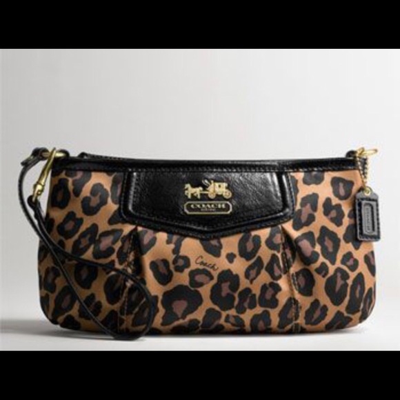 Coach Handbags - Coach Madison Ocelot Large Wristlet